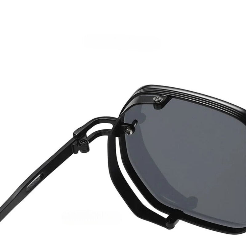 Men's Dual Rim Steampunk Shades | Polarized Close Up