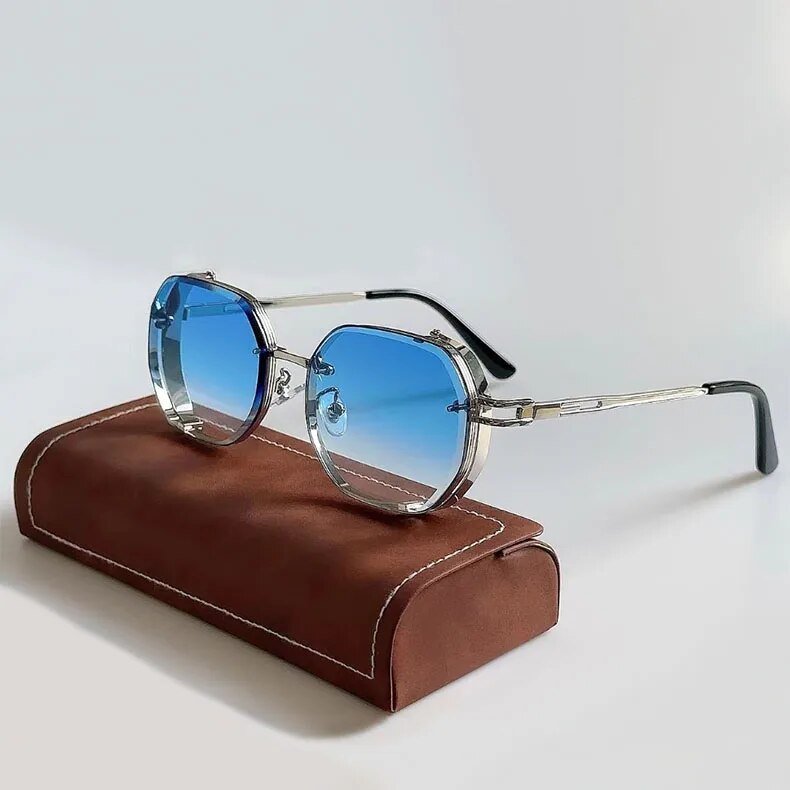 Men's Dual Rim Steampunk Shades | Polarized Side