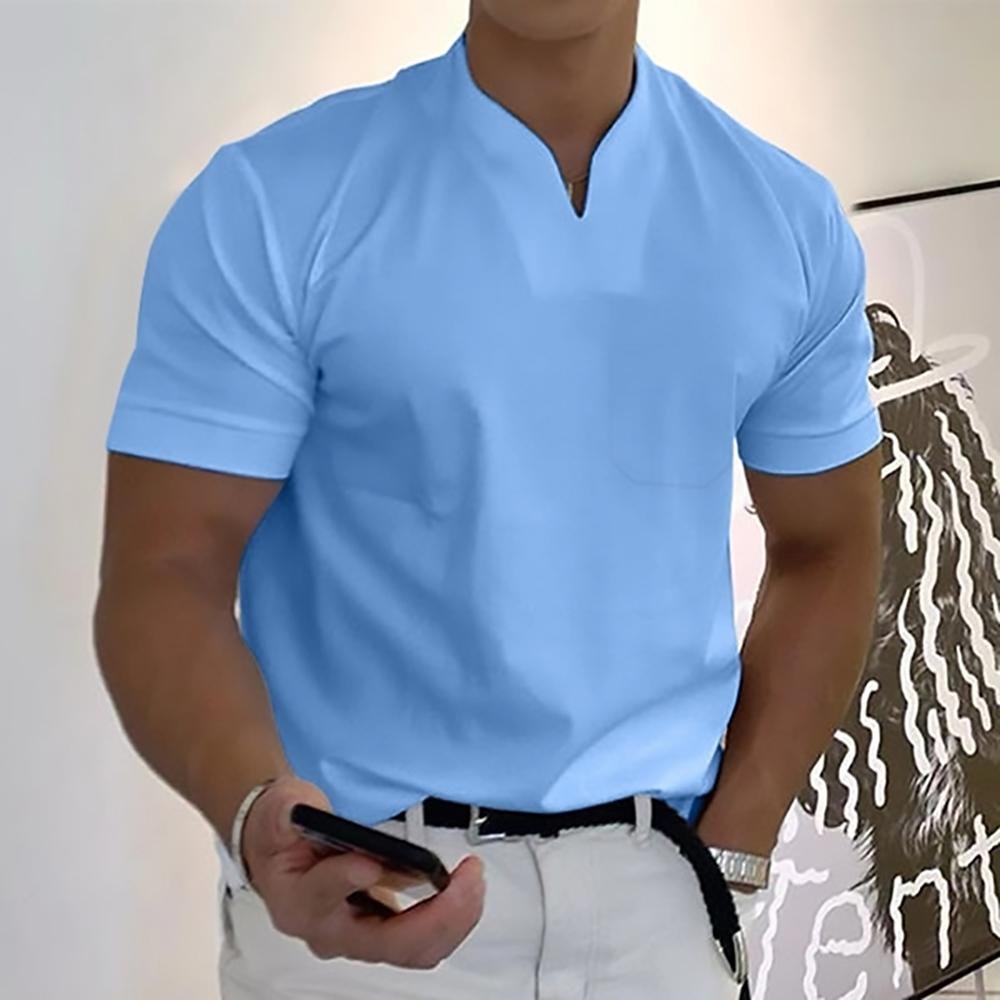 Men's Elegant Casual V-Neck Polo Shirts | Smart Everyday Angle