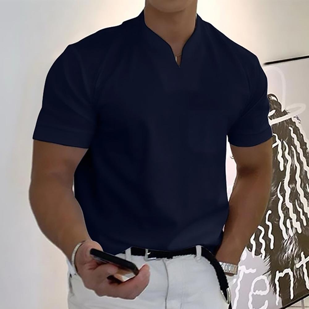 Men's Elegant Casual V-Neck Polo Shirts | Smart Everyday Front