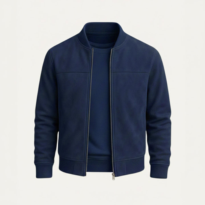 Men's Elegant Jacket | Ribbed Collar Smart Fit Angle