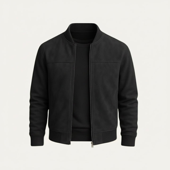 Men's Elegant Jacket | Ribbed Collar Smart Fit Close Up