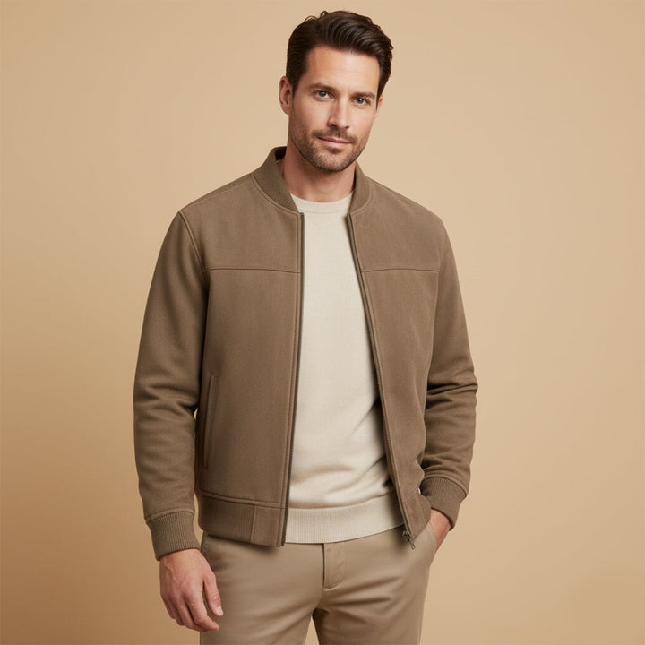 Men's Elegant Jacket | Ribbed Collar Smart Fit Front