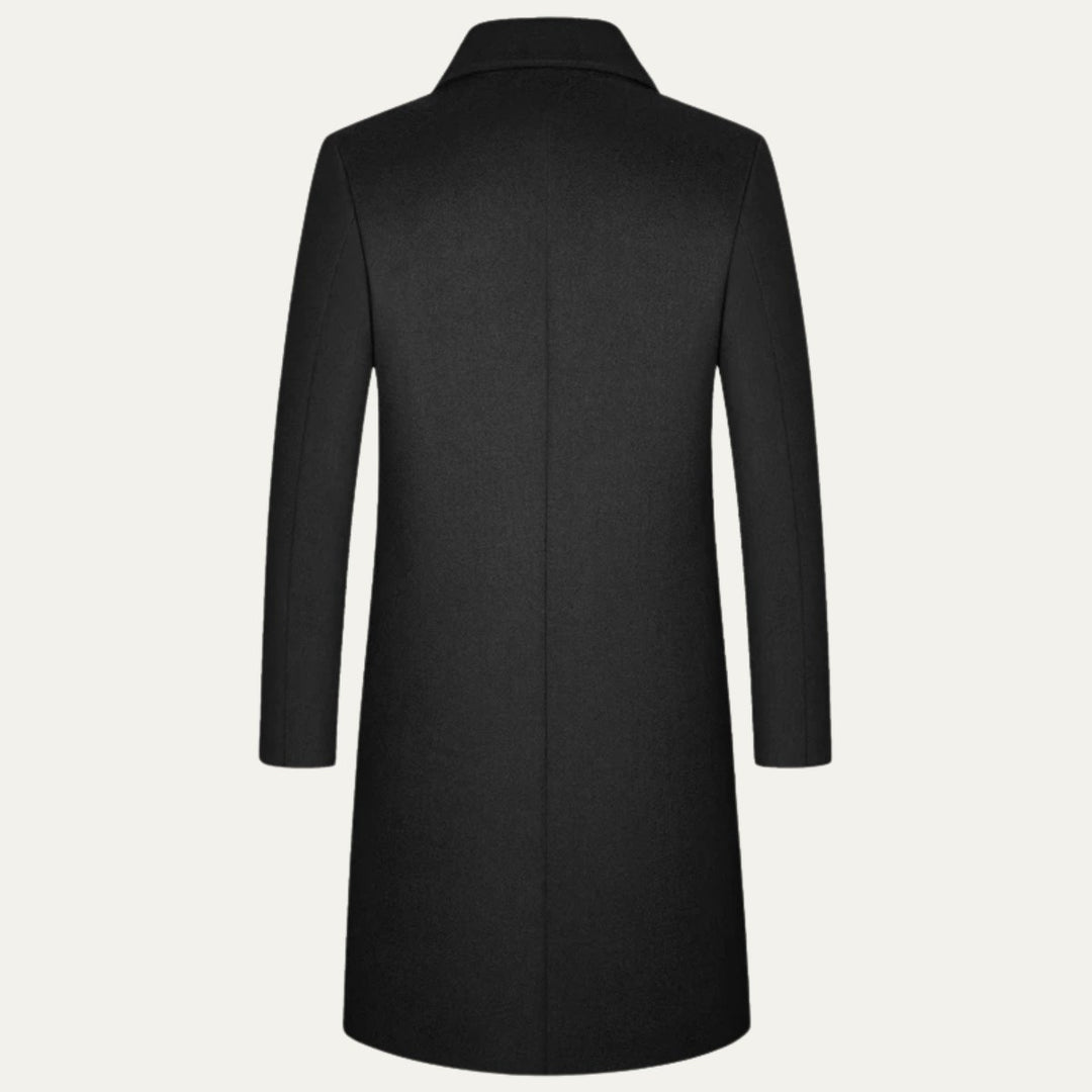Men's Elegant Long Winter Coat | Single-Breasted Smart Fit Back