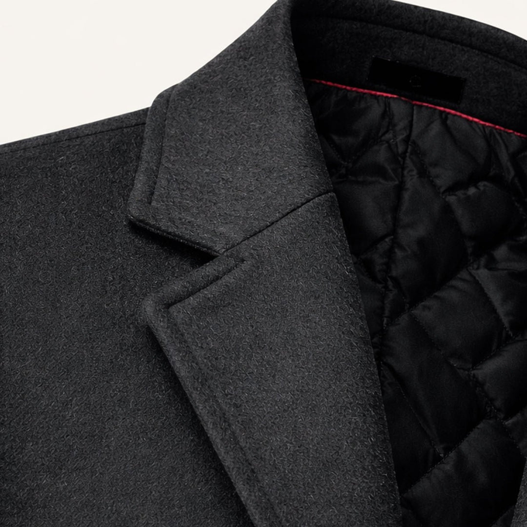 Men's Elegant Long Winter Coat | Single-Breasted Smart Fit Detail