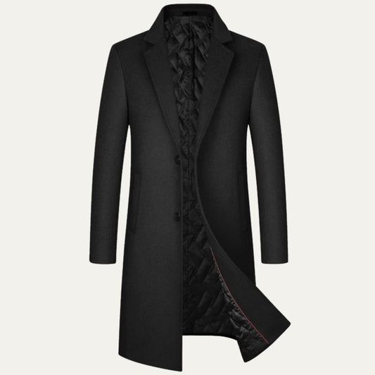 Men's Elegant Long Winter Coat | Single-Breasted Smart Fit Hero