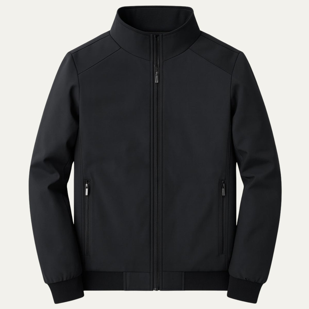 Men's Elegant Warm Lined Jacket | Fleece Bomber Collar Detail