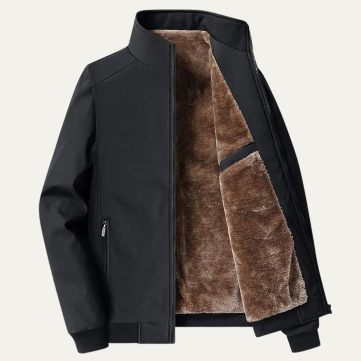 Men's Elegant Warm Lined Jacket | Fleece Bomber Collar Hero