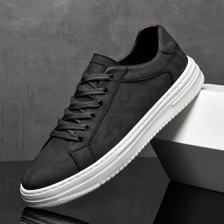 Men's Embossed Leather Sneakers | Casual Hero