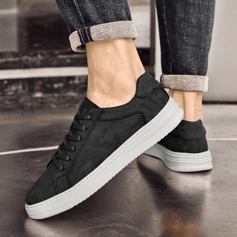 Men's Embossed Leather Sneakers | Casual Side