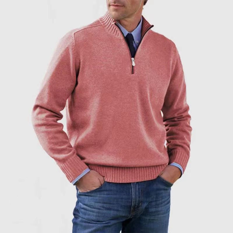 Men's Everyday Zip-Up Sweater | Quarter-Zip Mock Neck Fit Angle