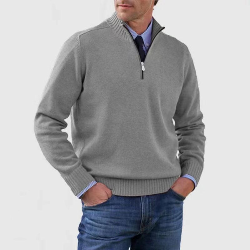 Men's Everyday Zip-Up Sweater | Quarter-Zip Mock Neck Fit Front