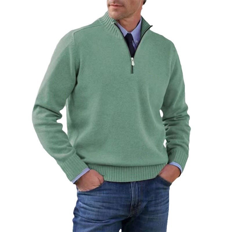 Men's Everyday Zip-Up Sweater | Quarter-Zip Mock Neck Fit Full