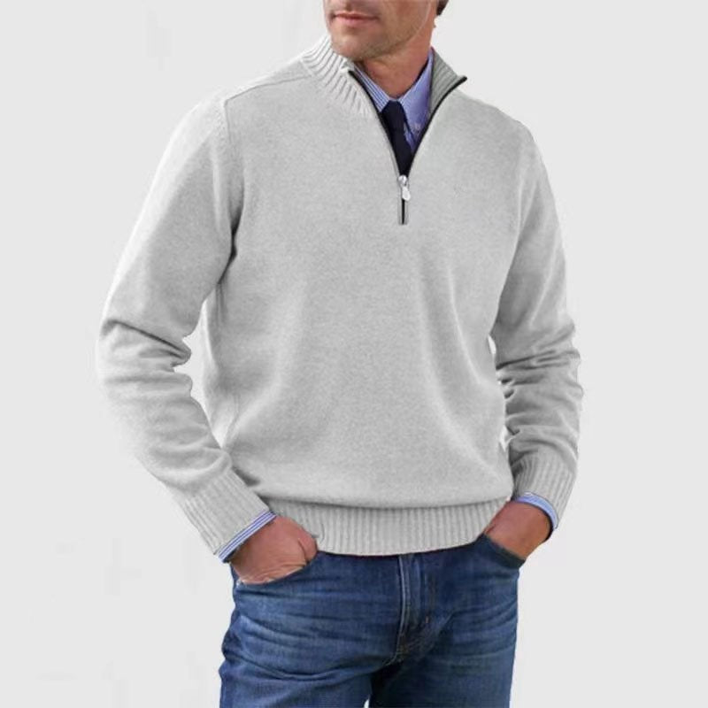 Men's Everyday Zip-Up Sweater | Quarter-Zip Mock Neck Fit Side