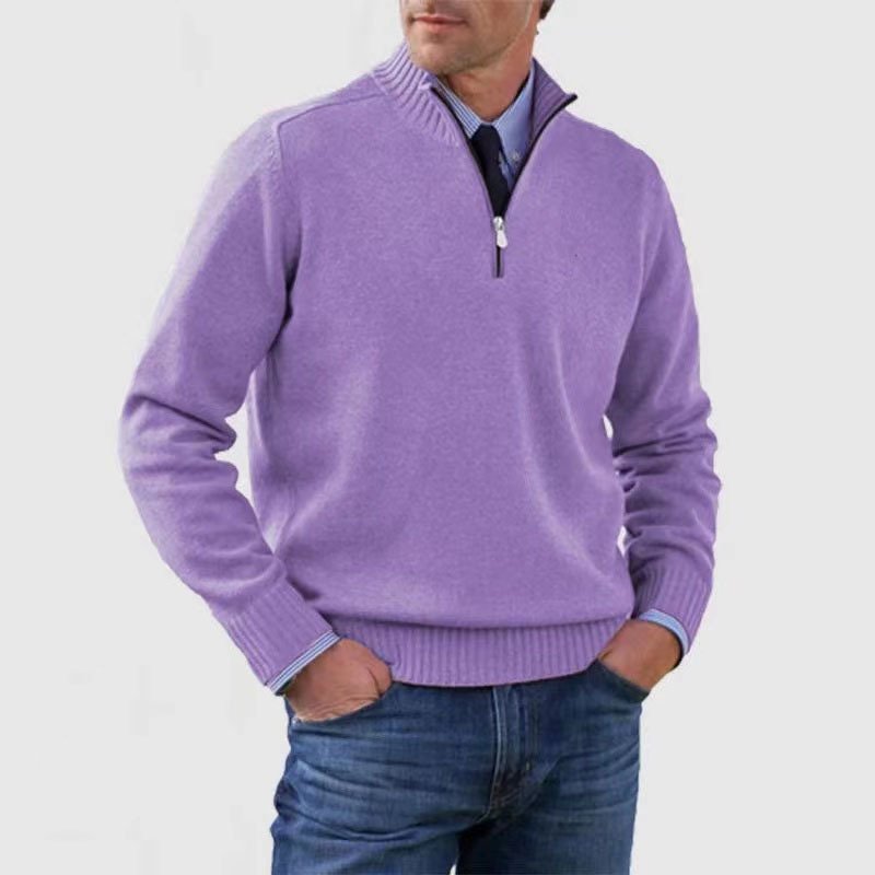 Men's Everyday Zip-Up Sweater | Quarter-Zip Mock Neck Fit View 12
