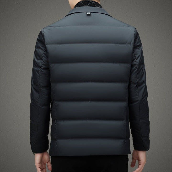 Men's Executive Down Jacket | Blazer Collar Duck Down Back