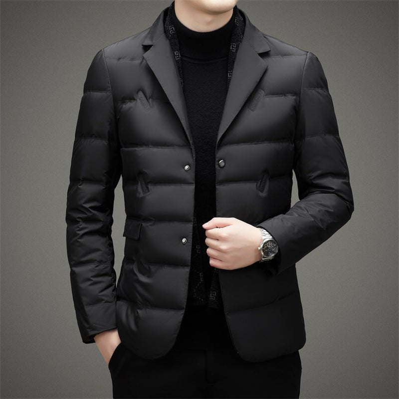 Men's Executive Down Jacket | Blazer Collar Duck Down Detail