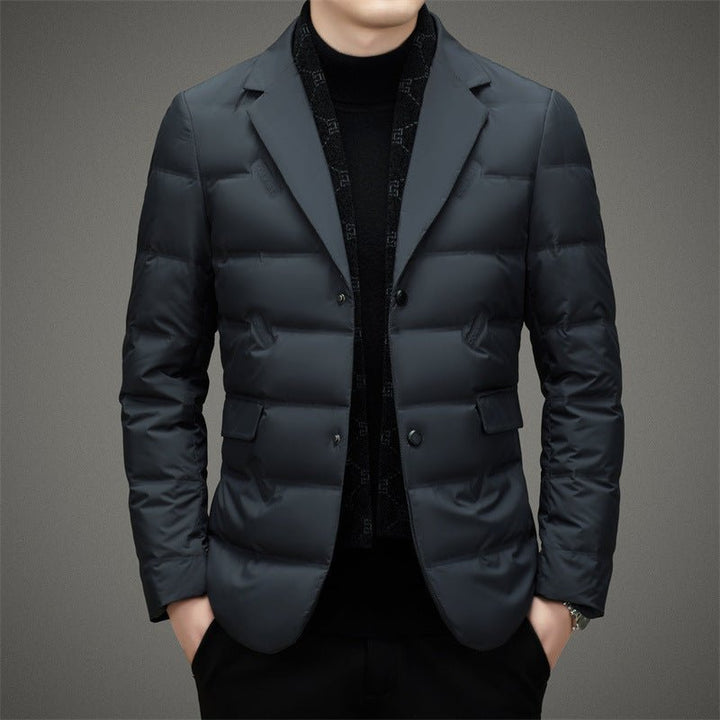 Men's Executive Down Jacket | Blazer Collar Duck Down Front
