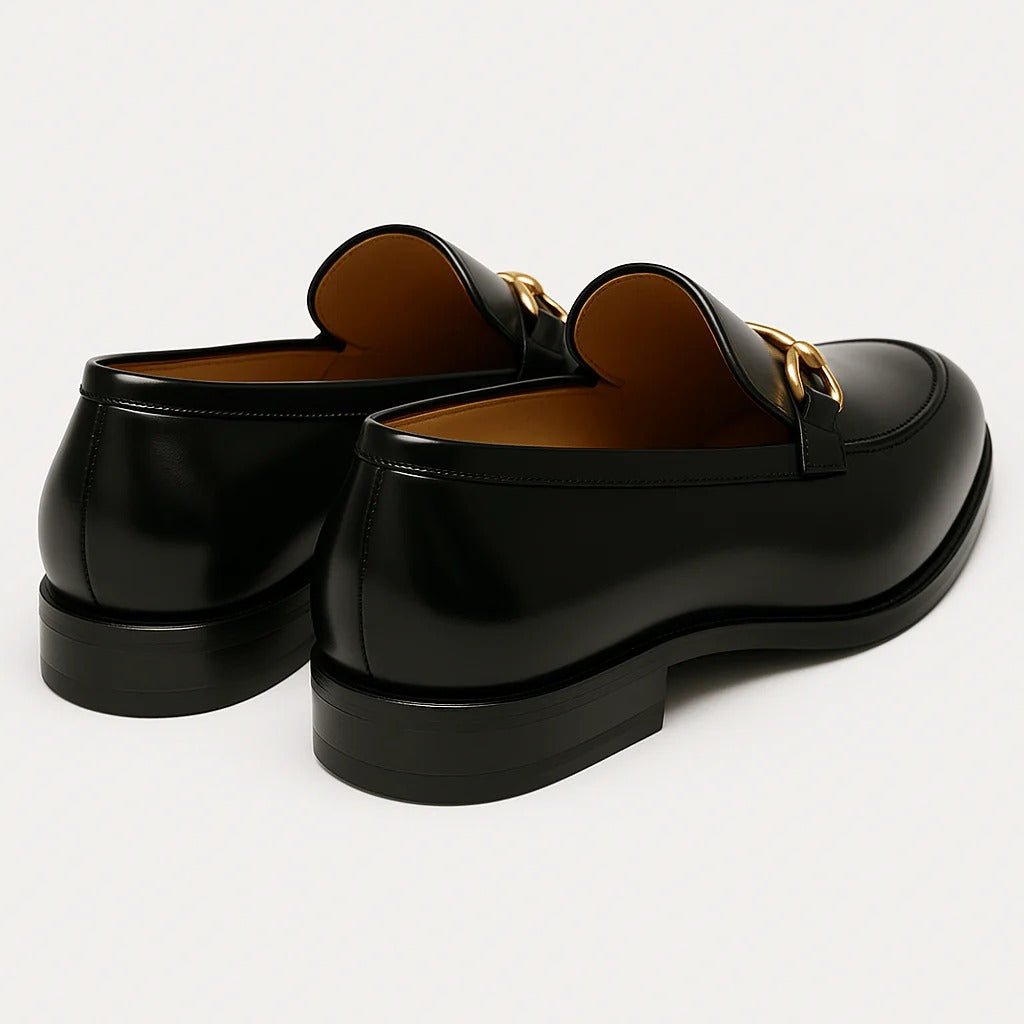 Men's Faux Leather Horsebit Loafers | Formal Dress Shoe Detail