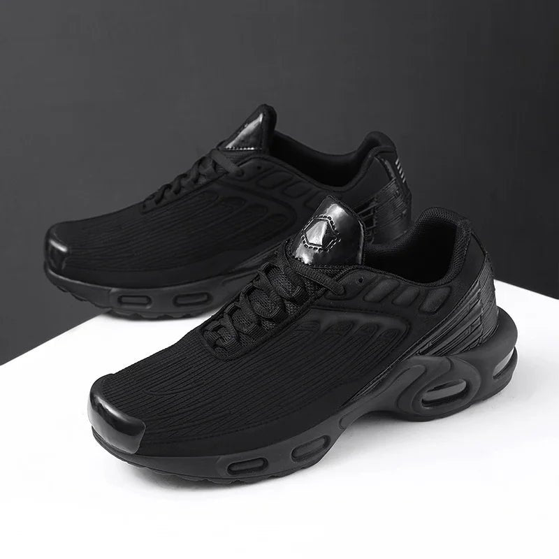 Men's Fin-Ridge Glide Sneakers | Breathable Mesh Cushioned Sole Close Up