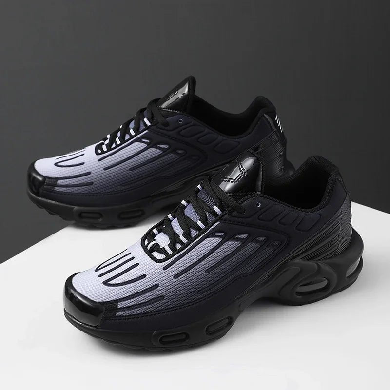 Men's Fin-Ridge Glide Sneakers | Breathable Mesh Cushioned Sole Side