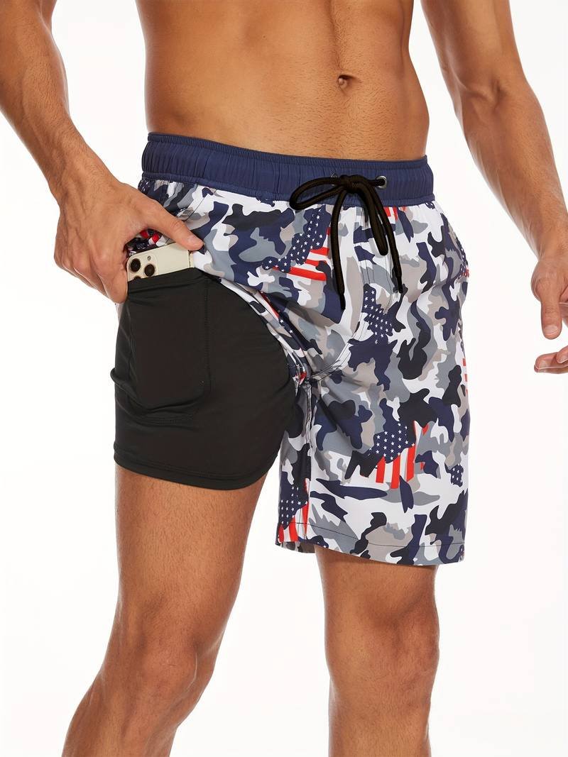 Men's Flamingo Print Beach Summer Swim Shorts View 14
