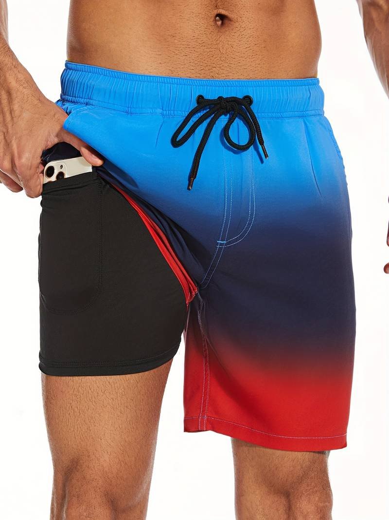 Men's Flamingo Print Beach Summer Swim Shorts View 15