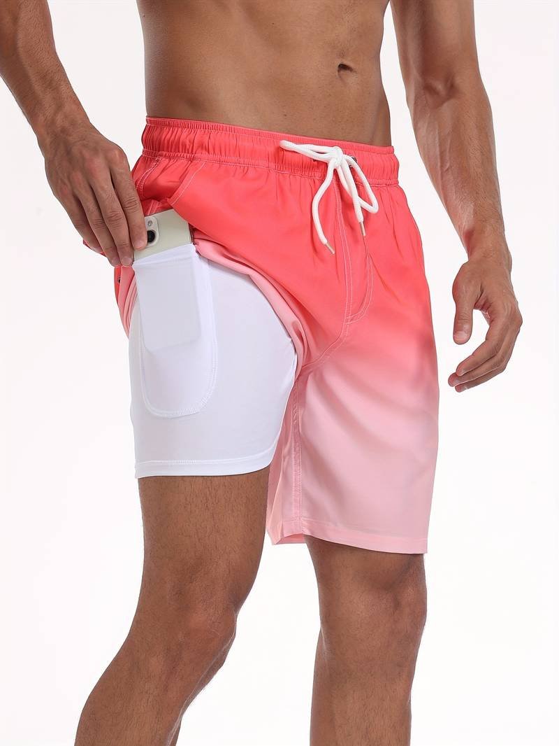 Men's Flamingo Print Beach Summer Swim Shorts View 17