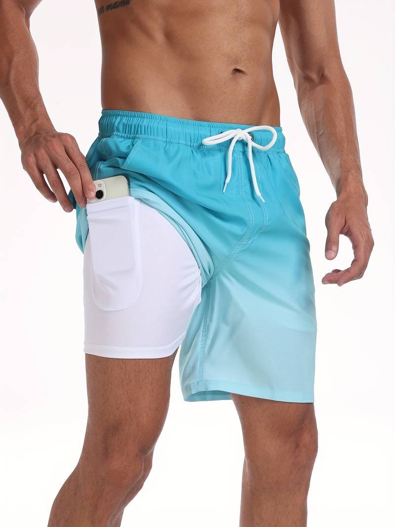 Men's Flamingo Print Beach Summer Swim Shorts View 18