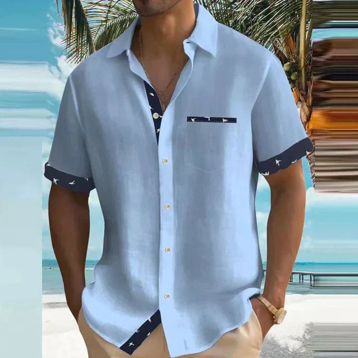 Men's Formal Short Sleeve Shirt | Bird Trim Smart Casual Front