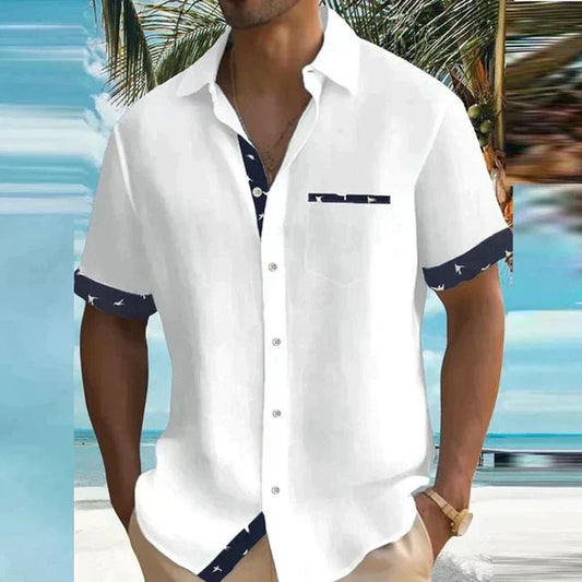 Men's Formal Short Sleeve Shirt | Bird Trim Smart Casual Hero