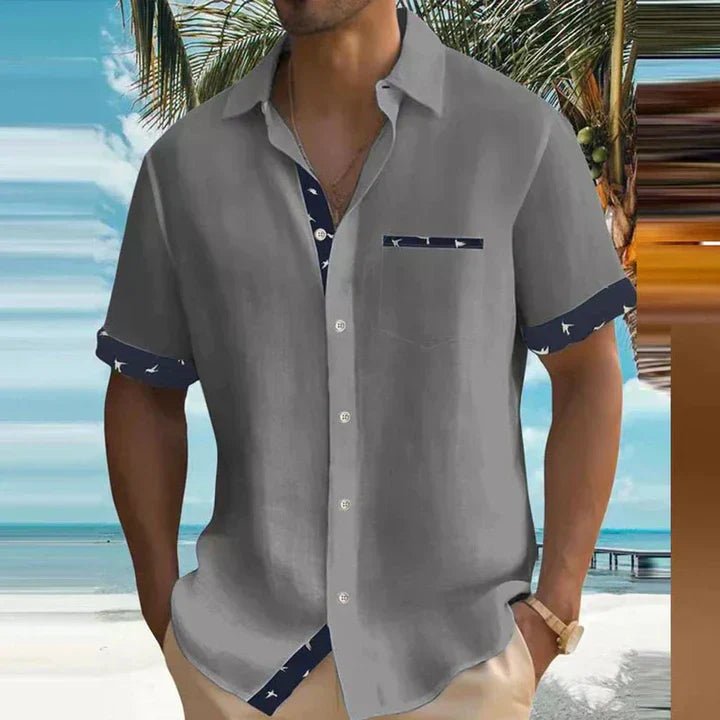 Men's Formal Short Sleeve Shirt | Bird Trim Smart Casual Side