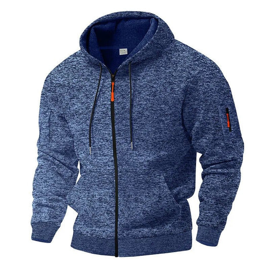 Men's Full Zip Hooded Jacket | Sleeve Pocket Outdoor Hero