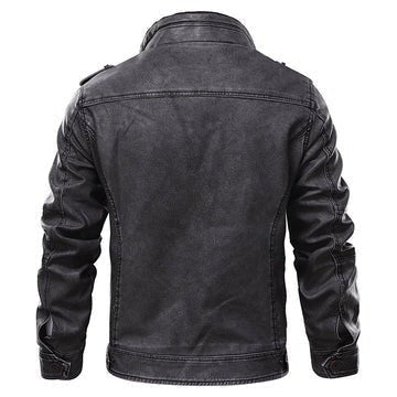 Men's Genuine Leather Jacket | Chest Pocket Classic Fit Front
