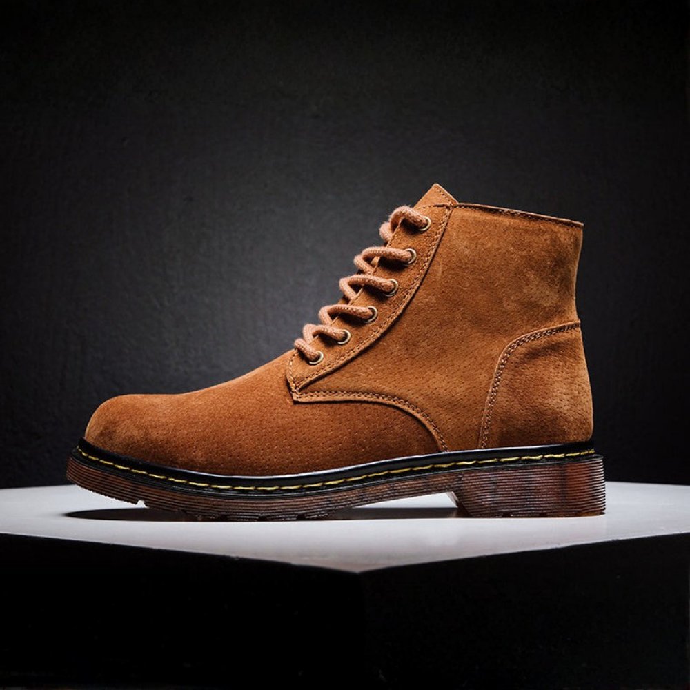 Men's Genuine Suede Boots | Lug Sole Ankle Front