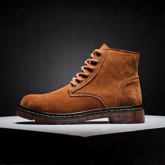 Men's Genuine Suede Boots | Lug Sole Ankle Front