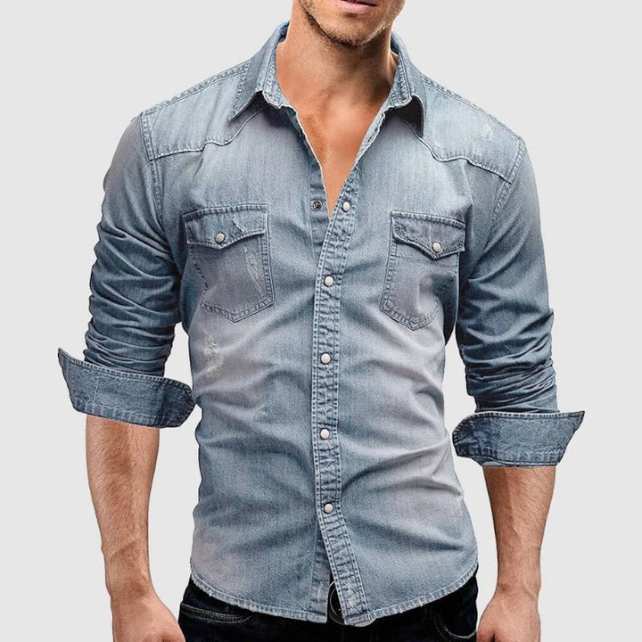 Men's Gradient Denim Shirt | Slim Fit Lifestyle