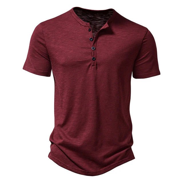 Men's Henley Short Sleeve T-Shirt | Button Placket Casual Lifestyle