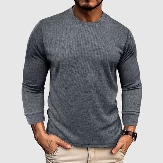 Men's High Collar Knit Shirt | Crew Neck Hero