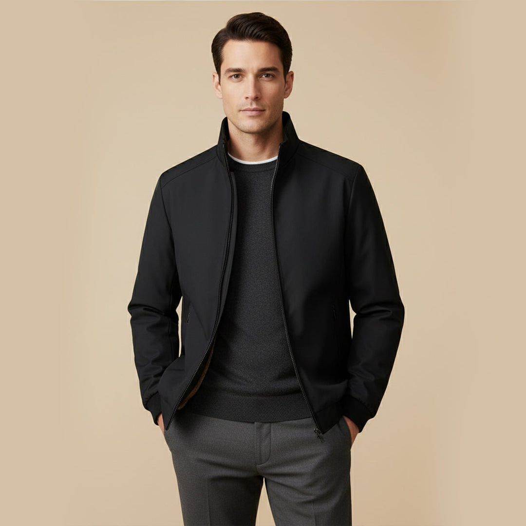 Men's Insulated Waterproof Winter Jacket | Stand Collar Thermal Coat Back