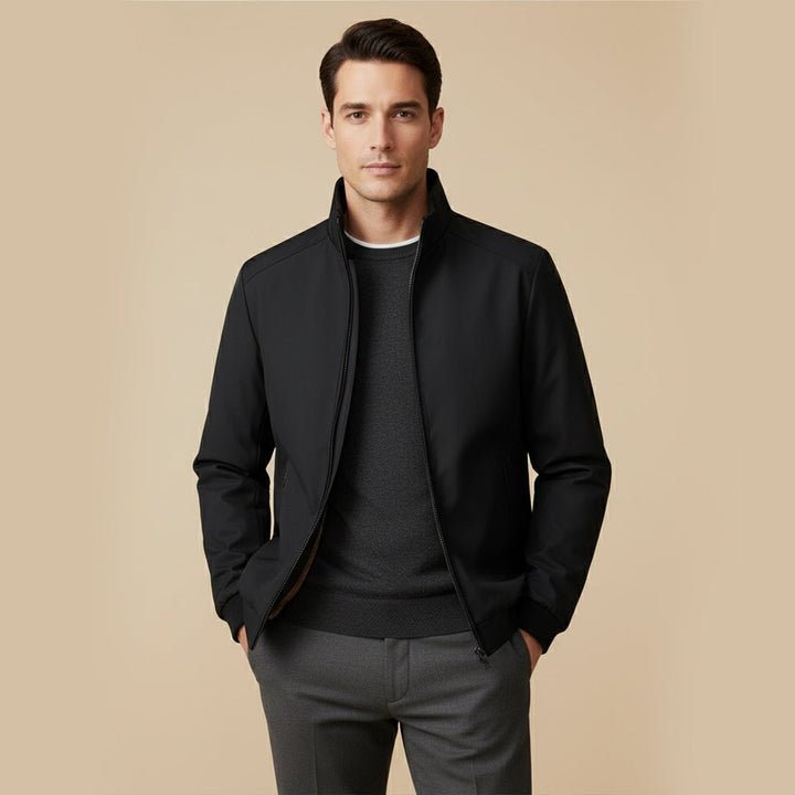 Men's Insulated Waterproof Winter Jacket | Stand Collar Thermal Coat Back