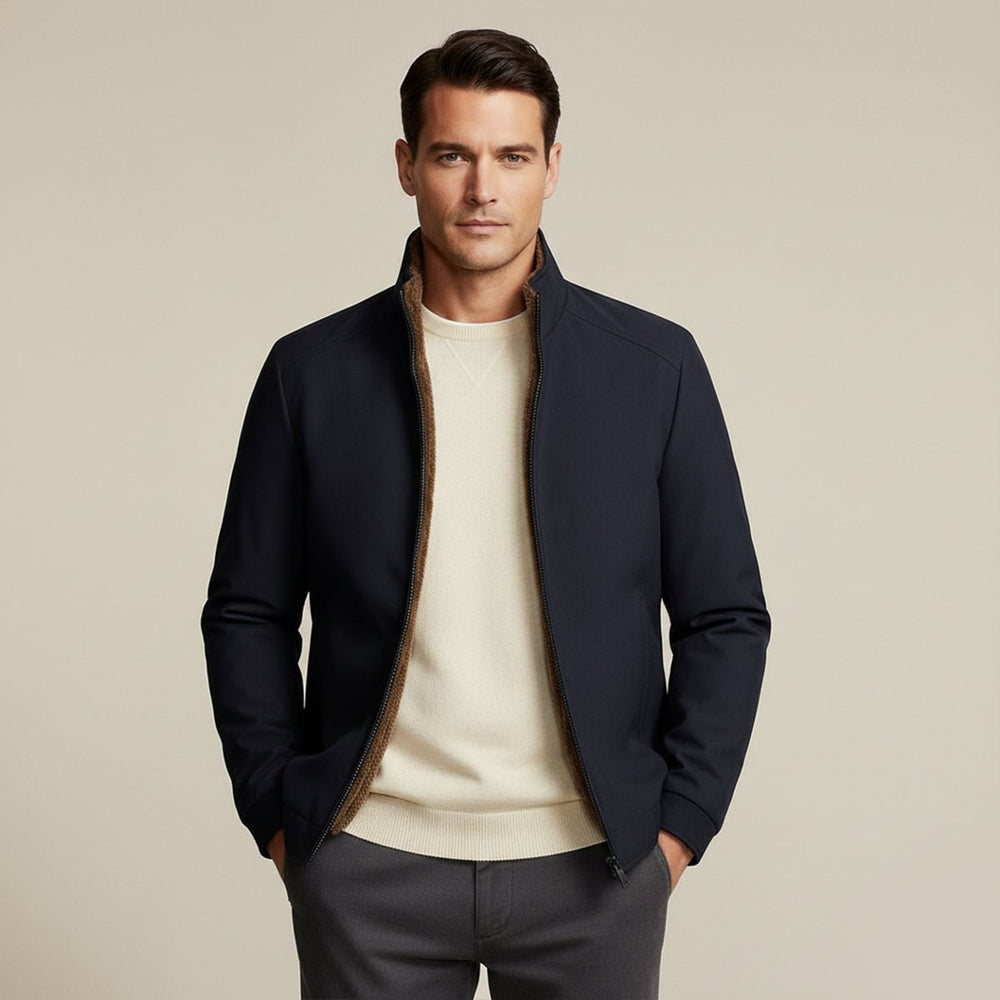 Men's Insulated Waterproof Winter Jacket | Stand Collar Thermal Coat Front