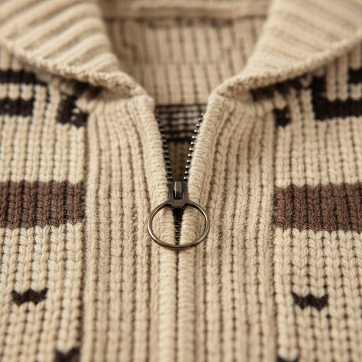 Men's Jacquard Button Up Shawl Collar Cardigan Sweater View 13