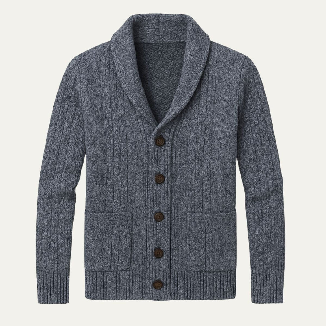 Men's Knit Cardigan Sweater | Shawl Collar Relaxed Fit Hero