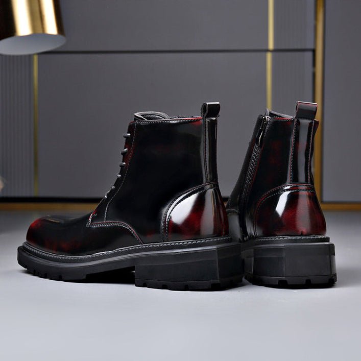 Men's Leather Ankle Boots | Chunky Lug Sole Back