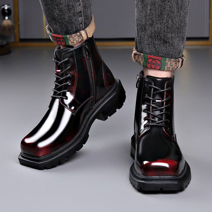 Men's Leather Ankle Boots | Chunky Lug Sole Detail
