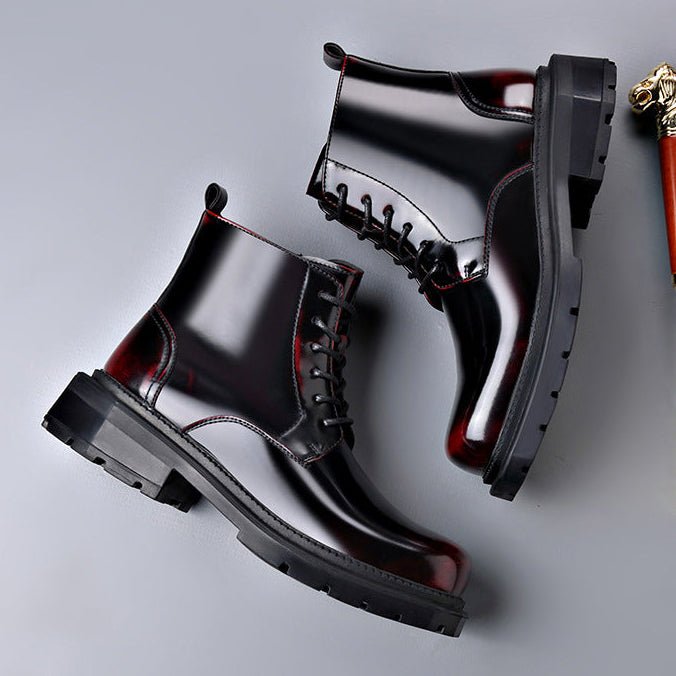 Men's Leather Ankle Boots | Chunky Lug Sole Lifestyle