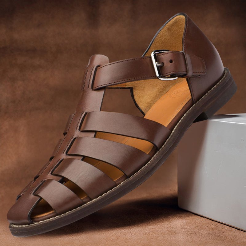 Men's Leather Fisherman Sandals | Multi-Strap Back