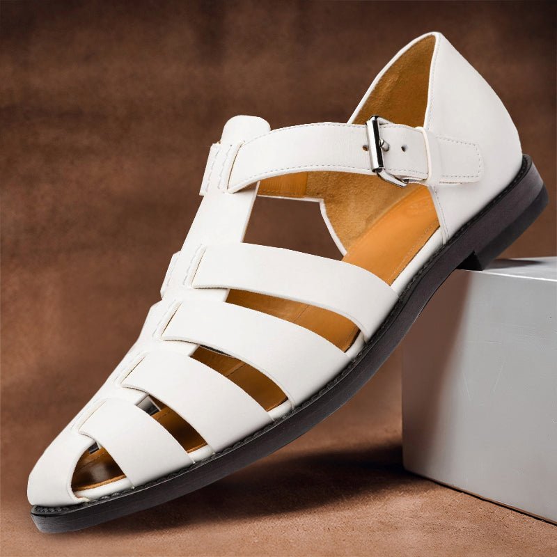 Men's Leather Fisherman Sandals | Multi-Strap Side