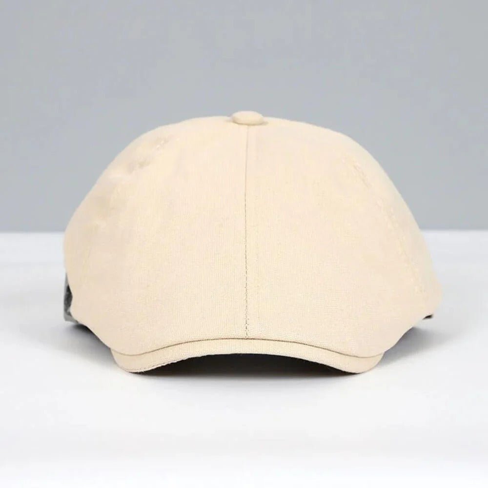 Men's Leather Strap Flat Cap | Adjustable Angle